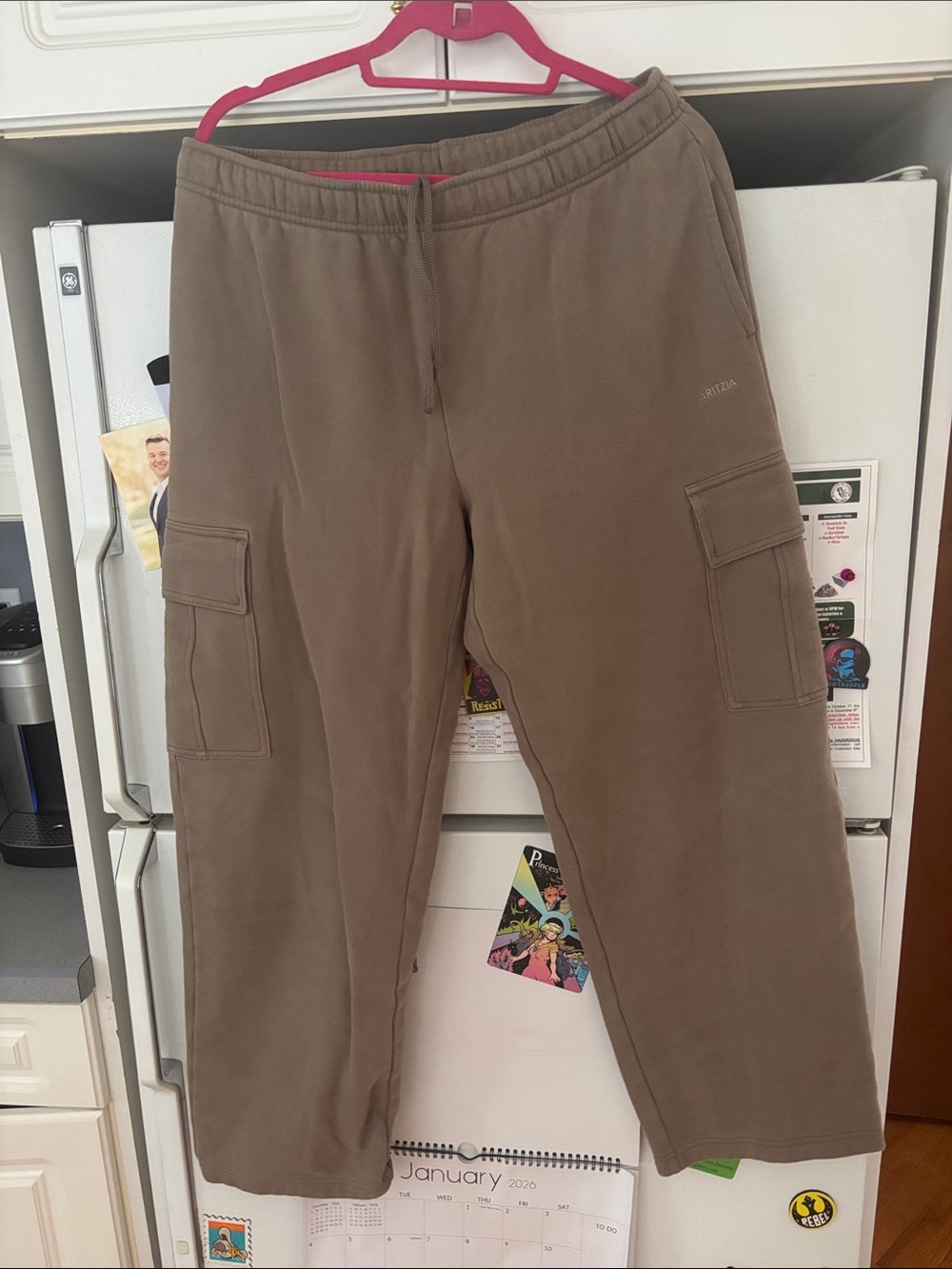 Aritzia Cargo Sweatpants in Taupe - Comfortable Everyday Wear